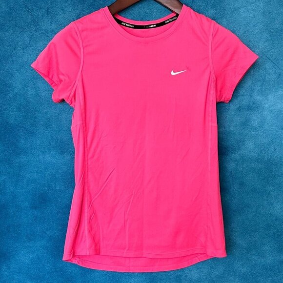 Nike Dri-Fit Running Top, Bright Pink, Size S - Picture 1 of 3